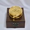 7.62 Cm Big 100 Year Calendar Compass In a Wood Box Brass Gift