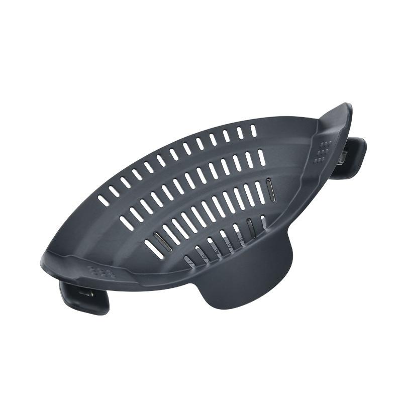 New Wide Mouth Silicone Drain Pot Edge Drain Household Noodles Vegetable Pouring Filter Anti Spill and Leak Filter Kitchen Supplies