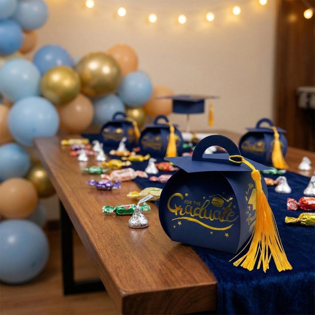 Graduation Doctoral Cap Box Surprise Candy Packaging Bags & Gift Storage Bags For Graduation Party