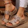 2025 Summer Foreign Trade New Women's Slope Heel Platform Slippers Large Size Fish Mouth Word Casual Beach Shoes Women