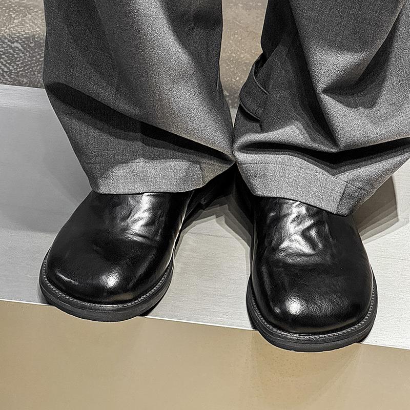 Fashion Slip on Casual men's leather shoes Retro minimalist half slipper style Leisure Business Office Outdoor Fashion Plus Size