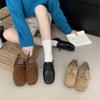 Direct Sales Women's Shoes Retro Style Flat Bottom Casual Versatile Women's Single Shoes Low Top Front Lace-up Doudou Shoes