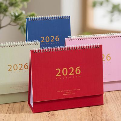 לוח שולחני לשנת 2026 בסגנון רטרו, נייר עבה, מתכנן ניהול זמן, בית, משרד, בית ספר, מתכנן לוח זמנים יומי