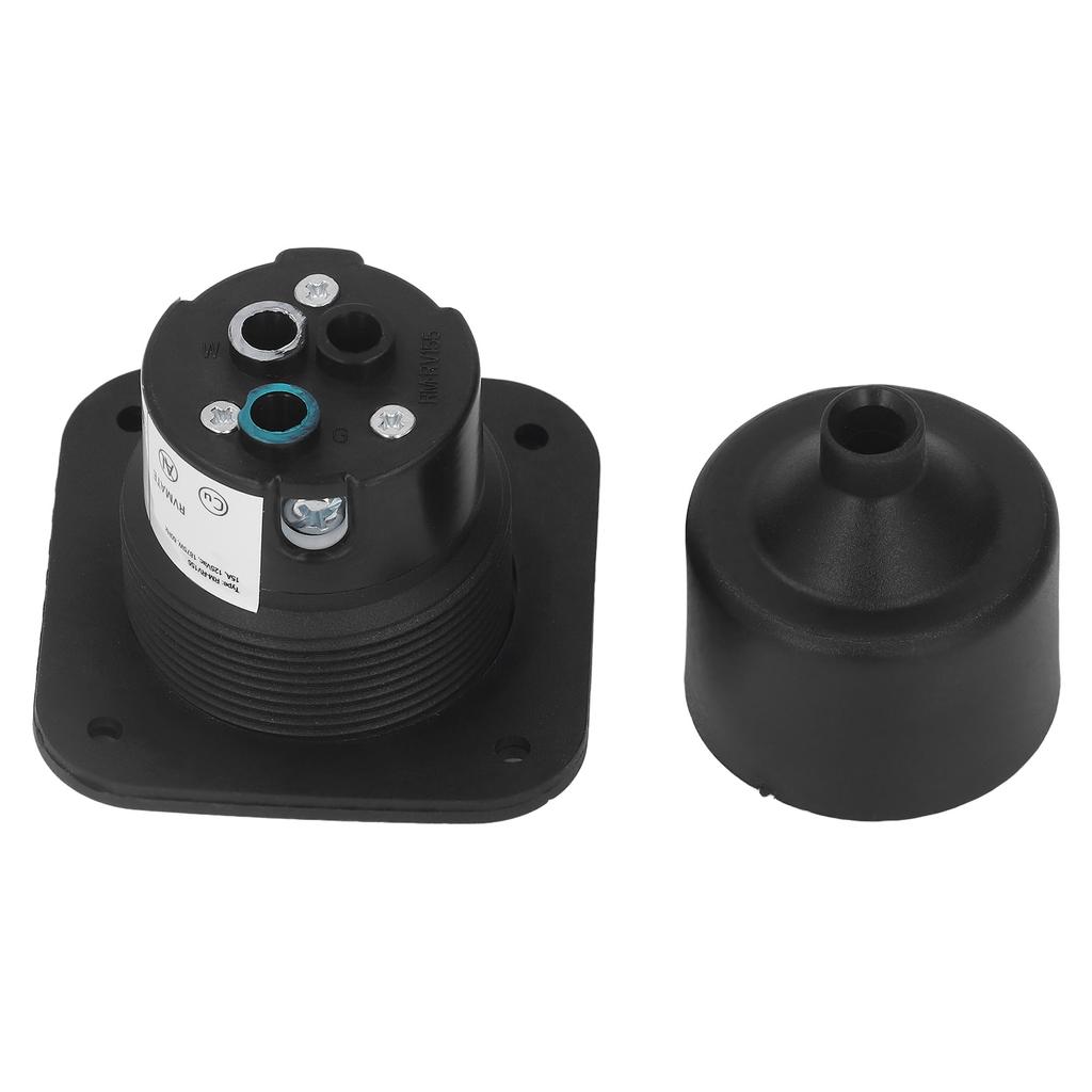 2-poliger 3-adriger Flansch-Stromeingang, gerade Flachsteckhülse mit wasserdichter Abdeckung, 15 A, 125 V