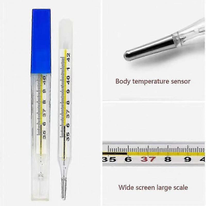 Klinisches Oralthermometer für Erwachsene, Glasdesign 35-42℃ 2 Stück