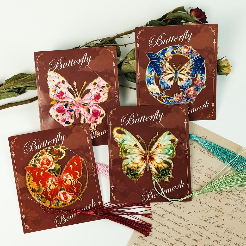 Beautiful Butterfly Series High Value Hollow Metal Bookmark Reading Essential Metal Bookmark