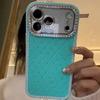 Fashion Solid Color Rhombus Grid Pattern Glitter Rhinestone Shock Proof Phone Cover Case for IPhone 17 16 15 14 13 Pro Max