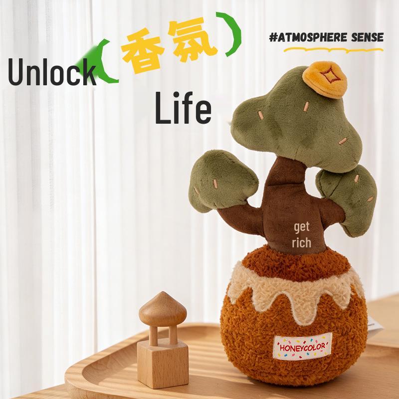 Realistic Plush Money Tree Plant Doll for Car Decoration and Small Gifts