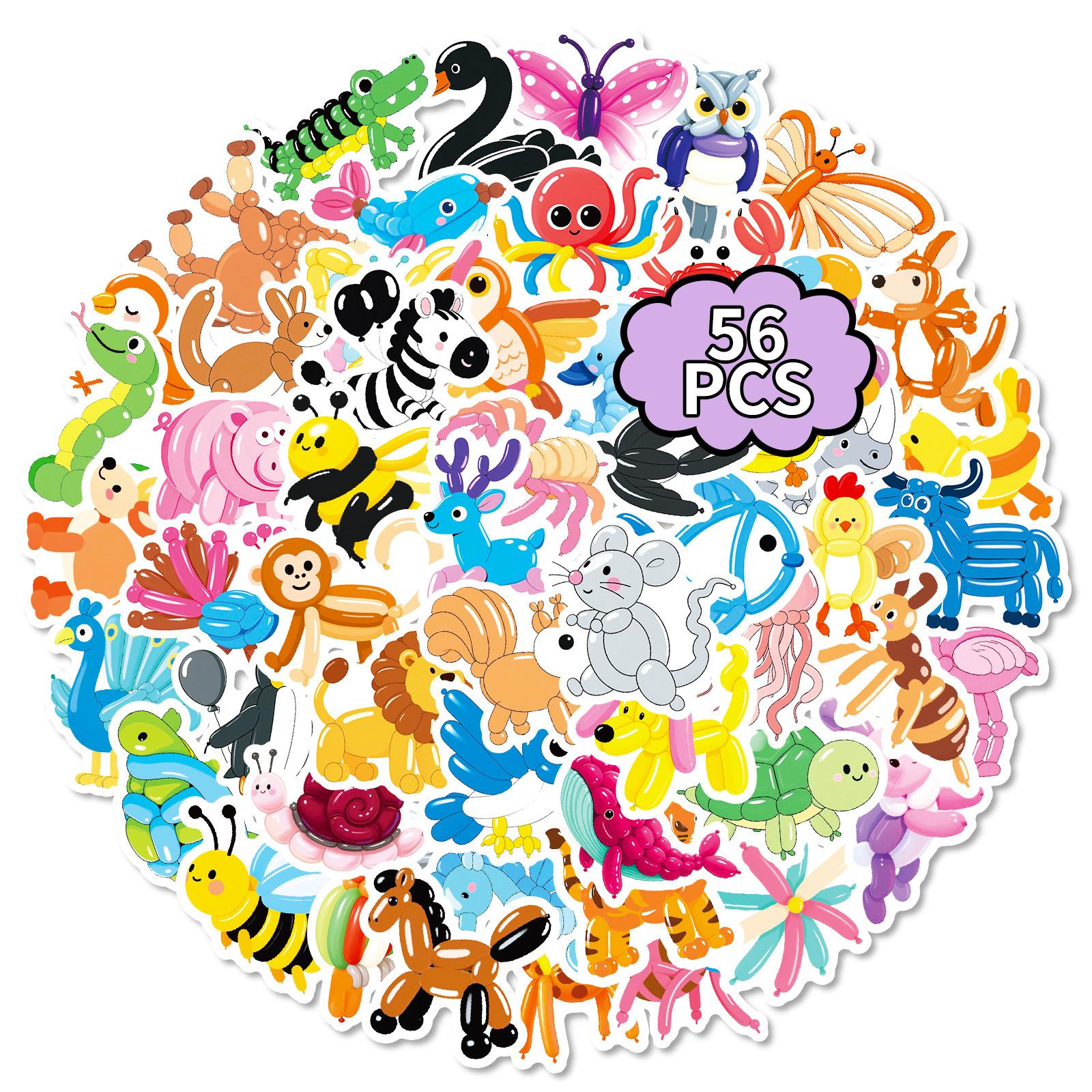 

56 Colorful Balloon Animal Graffiti Stickers Cute Cute Three-Dimensional Hand Account Gift Decoration
