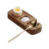 Acacia Wood Egg Cup Holder Multi-Functional Natural Finish Eggshell Cup Compact Design Durable Construction Egg Cup Breakfast
