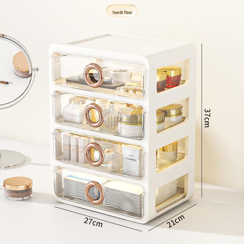 

Пылезащитный прозрачный акриловый ящик для хранения косметики - большой емкости настольный органайзер для средств по уходу за кожей