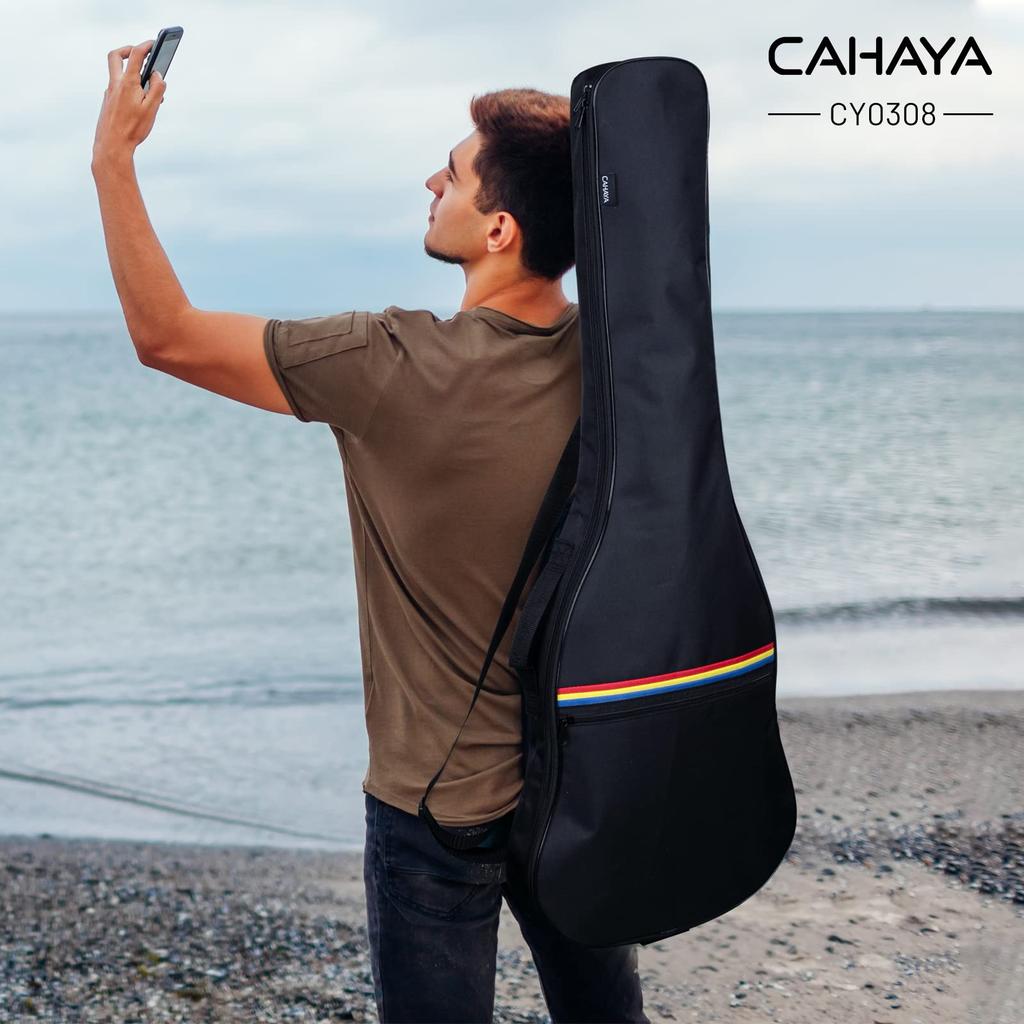 CAHAYA Guitar Cover Electric Guitar Waterproof Rain GUITAR COVER Dustproof Simple Type without Cushion Soft Case with Large Capacity Pocket Shoulder