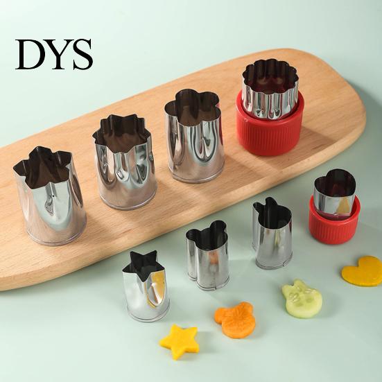Dessert Mold 8Pcs/Set Cookie Cutter Heat-resistant Non-stick Anti-Deform Quick Demoulding Cake Embossing Die DIY Flower Animal Biscuit Kitchen Tool