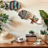 Colorful Wooden Sea Animal Wall Decor 3pcs Set Fish  Starfish Art for Kids Room Bathroom Nautical Theme