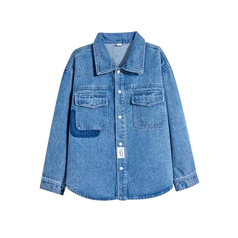 2025 Jungen Denim Langarmhemd - Frühling/Herbst Freizeitjacke für Kinder