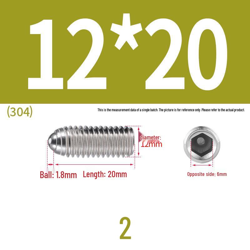 Stainless Steel Ball Plunger Set: M2.5-M16 Ball Screw Positioning Spring Plunger