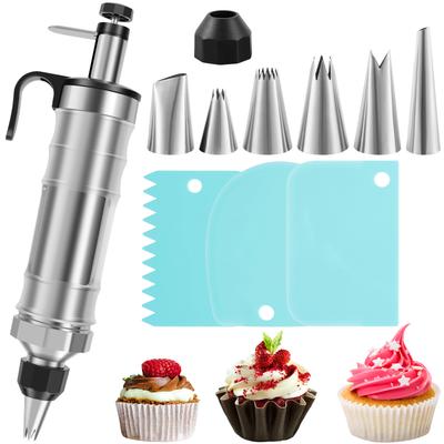 Seringue à douille pour décoration de gâteaux Bricolage Buse de décoration pour cupcakes Fabrication de glaçage pour dessert Injecteur de garniture pour biscuits et desserts