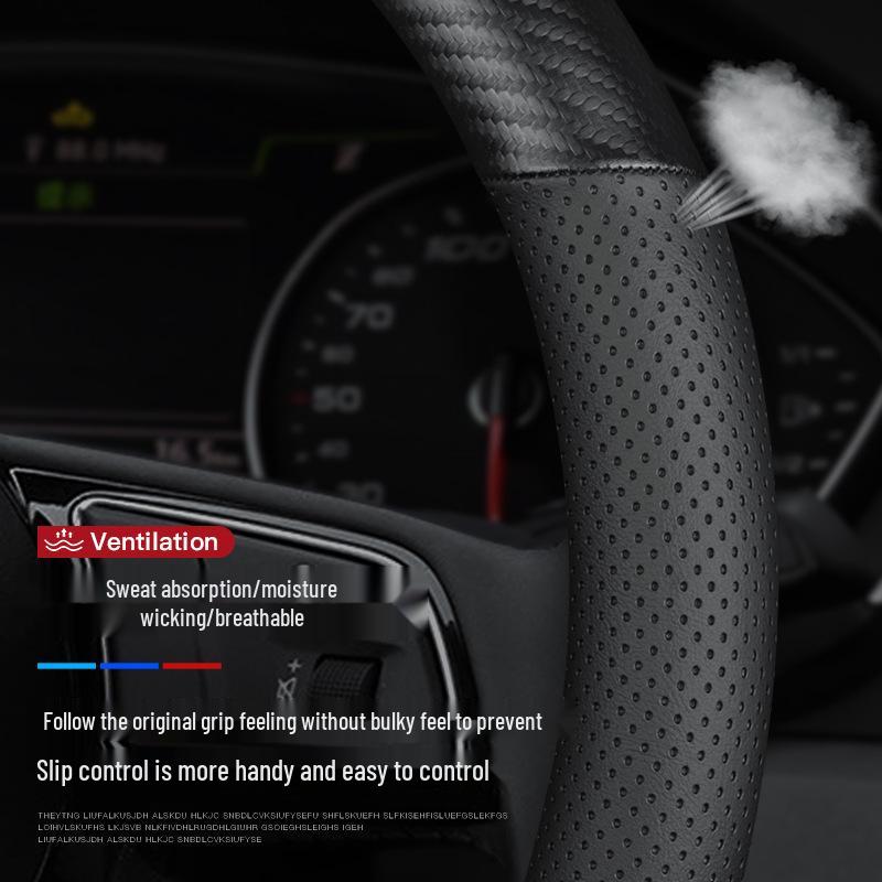 Ultra-Thin Genuine Leather & Suede Steering Wheel Cover for Hongqi H5/H7/H9/HS5/HS7/E-HS9