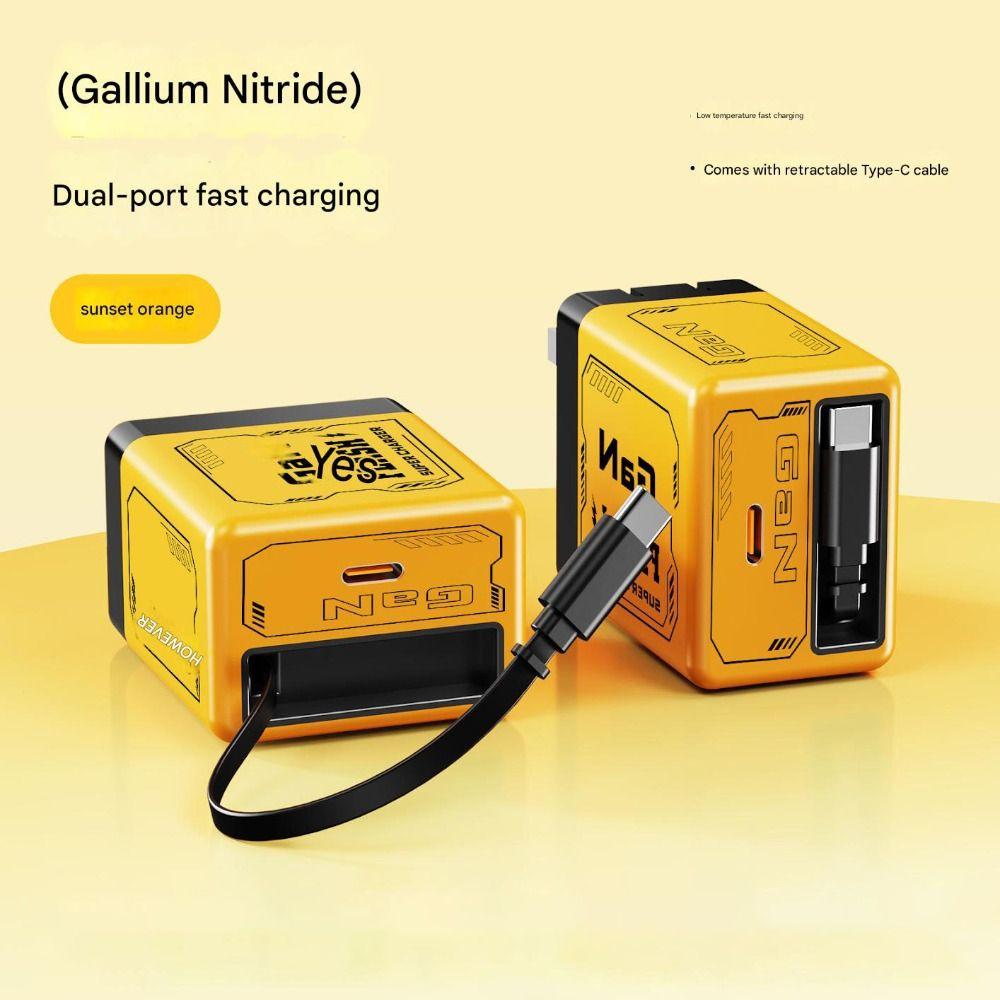 Retractable Phone Charger Fast Laptops Charger Hot GaN Charger  for Phone, Laptops