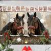Christmas Horse Santa Hat Doormat,"Merry Christmas" Text Flannel Machine Washable Non-Slip Rug Kitchen Living Room Holiday Decor