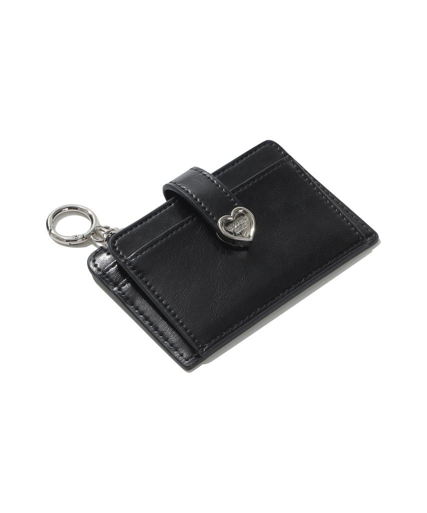 Covernat Woman Clover Heart Top Zipper Wallet Black