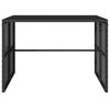 3 Piece Outdoor Dining Set with Cushions Black Poly Rattan