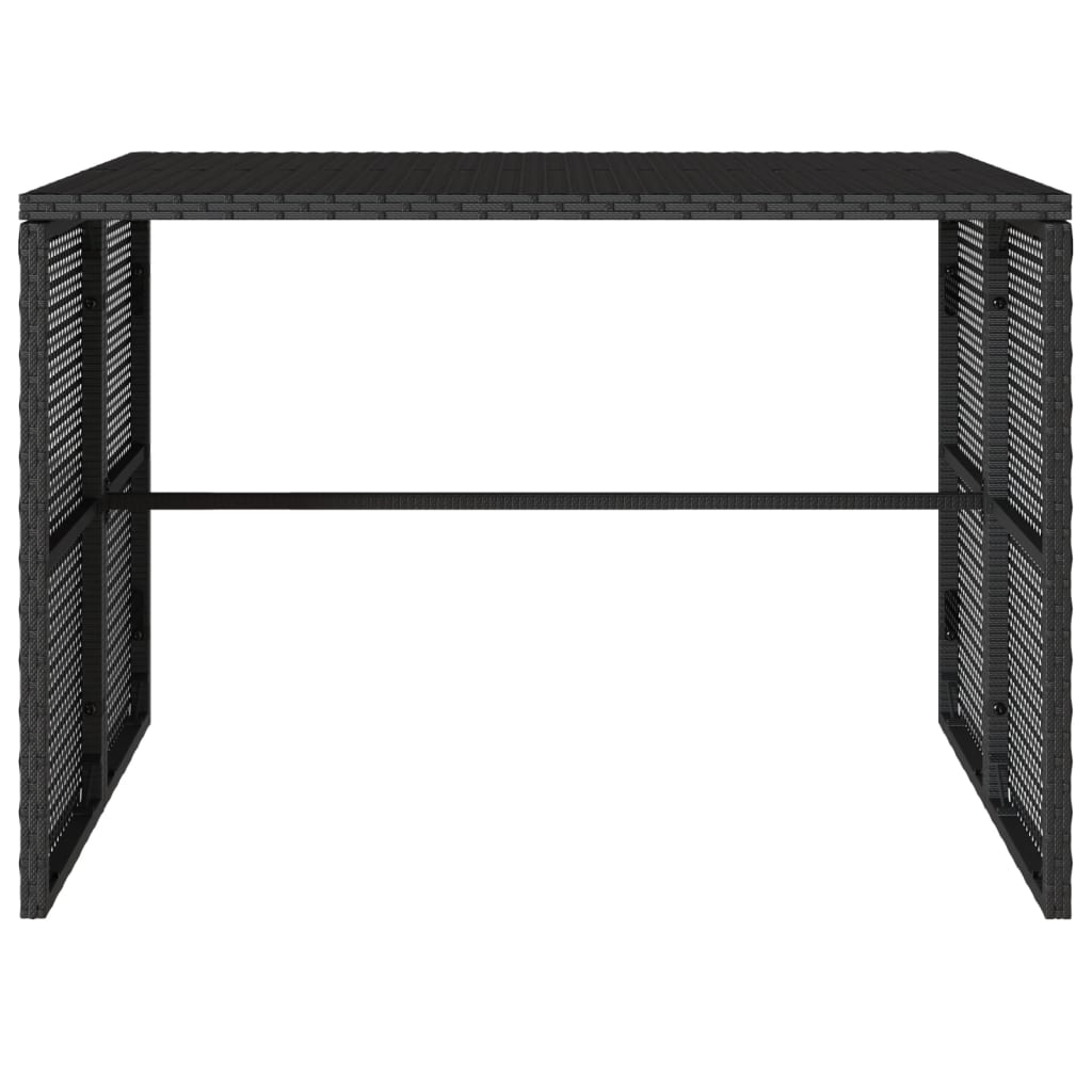 3 Piece Outdoor Dining Set with Cushions Black Poly Rattan