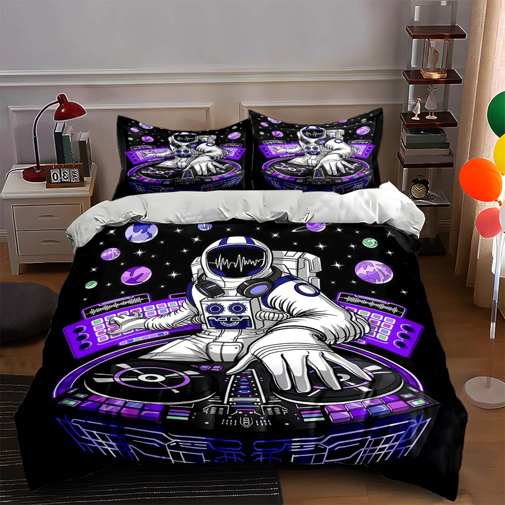 

Astronaut DJ illustration. Bedding Duvet cover sets Duvet covers Pillowcases gifts (1 * Duvet Cover 2 * Pillowcases, without duvet insert) 135x200cm