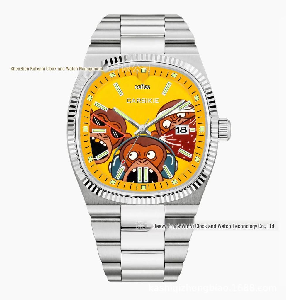 Montre Quartz Cartoon Graffiti Tendance Nationale: Grand Cadran pour Enfants et Hommes