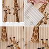 2D FLAT PRINTING 2pcs Curtains (Without Rod) Giraffe Heads Repeat Creative Popular Curtains Versatile Fabric Curtains Versatile