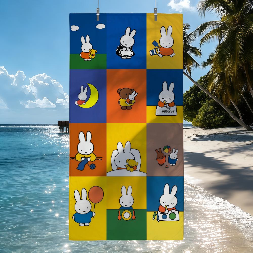 Cartoon Miffy Towel Quick Drying Beach Towels Are Suitable For Swimming Pools Camping Yoga And The Gym