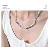 Boho Style Handmade Natural Stone Beaded Necklace Women Geometric Rainbow Pendant Minimalist Fashion Jewelry