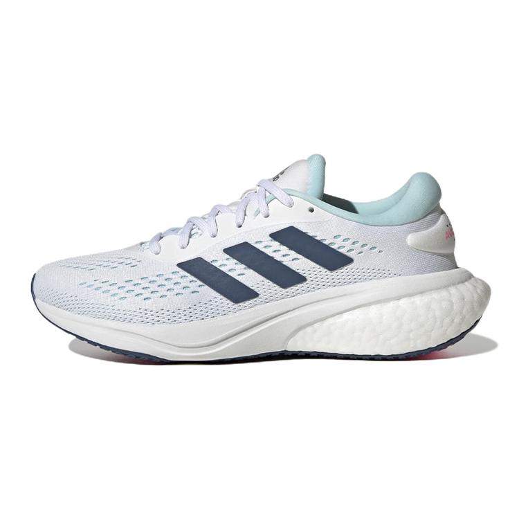 

new Adidas Supernova 2 J Abrasion Resistant Breathable Low Top Running Shoes White Blue Teenagers 36