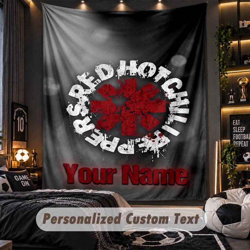 TapestryRed Hot Chili Peppers Custom Name Text Personalized Wall Hanging Tapestry Home Wall Decor