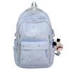 Star Pattern Simple Student Backpack With Plush Pendant For Casual Daily