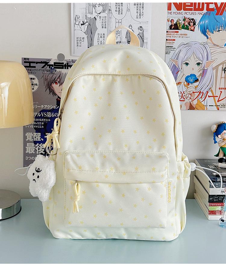 Schoolbag new Korean ins high value fresh and sweet star backpack junior high school students lightweight large capacity backpack