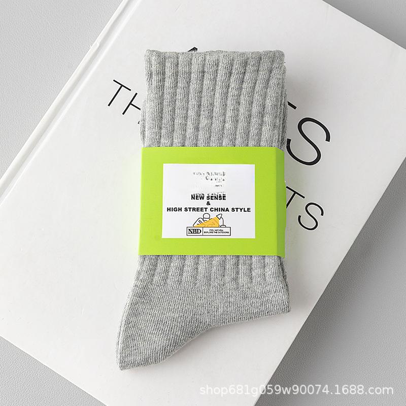5 Pairs of Cotton Socks Men's Summer Thin Black, White and Grey Mid-calf Cotton Anti-odour Sweat Summer Long Sports Socks for Men
