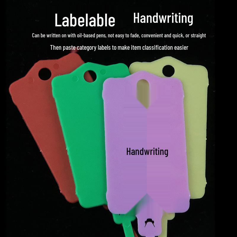 Reusable Colored Label Zip Tie with Integrated Hang and Marker Tags