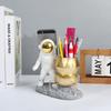Astronaut Pen Pencil Holder with Phone Stand Resin Spaceman Pencil Holder Desk Pen Holder Organizer Decorative Accessories Suitable Office Classroom