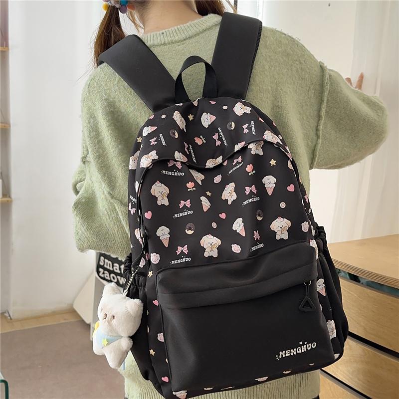 Student Schoolbag Women's Large Capacity Ice Cream Dog Lightweight Backpack