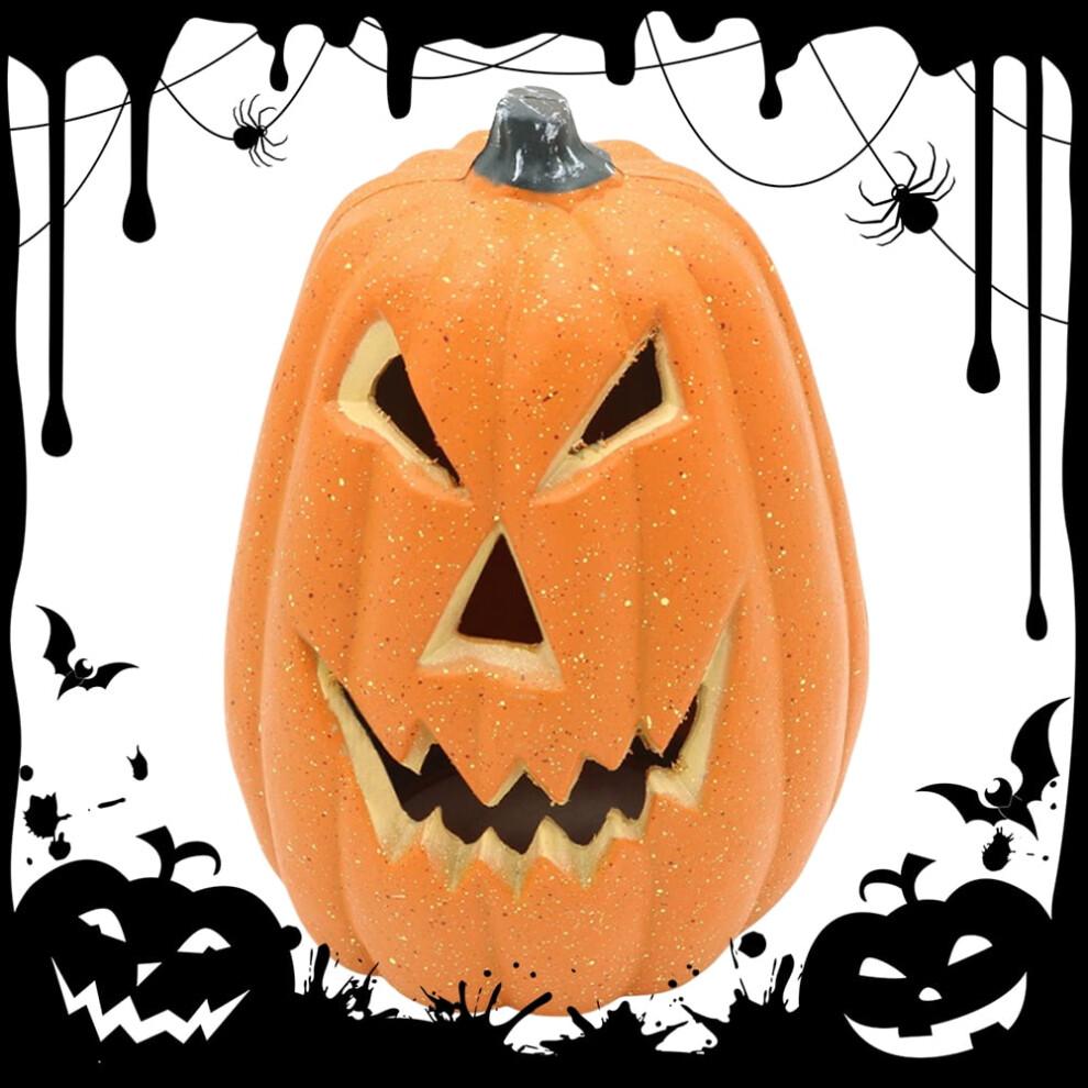 HBASD Halloween LED Pumpkin Lantern,Novelty Flash Pumpkin Lantern Lamp Toy for Home Party Supplies Room Decoration Props (F)