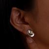 Hammered Geometric Stud Earring, Texture Metal Post Ear Jewelry for Women Gift