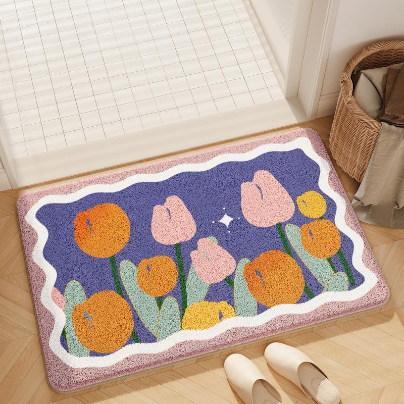 Bathroom Floor Mat Bathroom Anti Slip Quick Drying Foot Mat Entrance Carpet