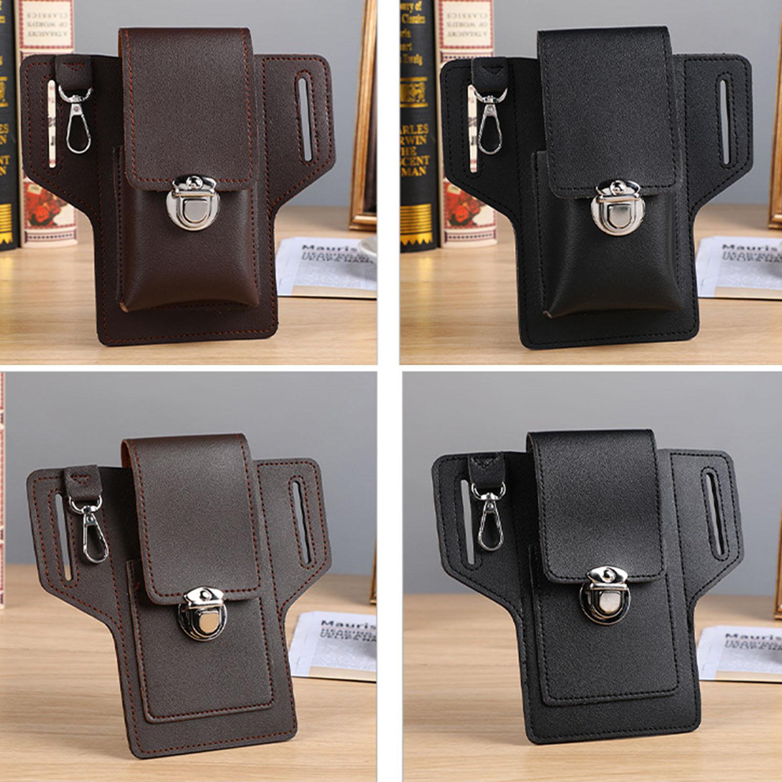 Винтажная кожаная поясная сумка с петлей для ремня — фото 8