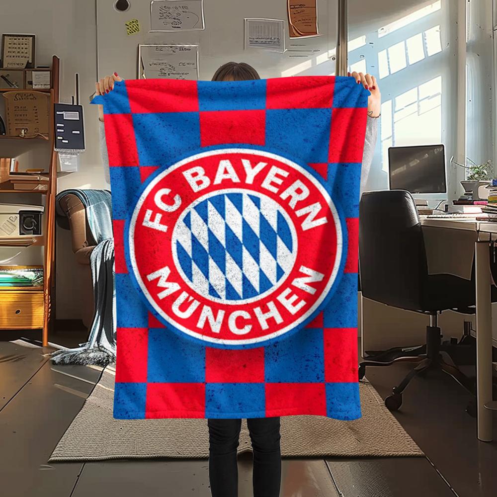 1pc FC Bayern Munich Print Flannel Blanket, High Quality Comfortable for All Seasons, Home Decor, Warmth and Comfort, Perfect for Christmas Gifts46