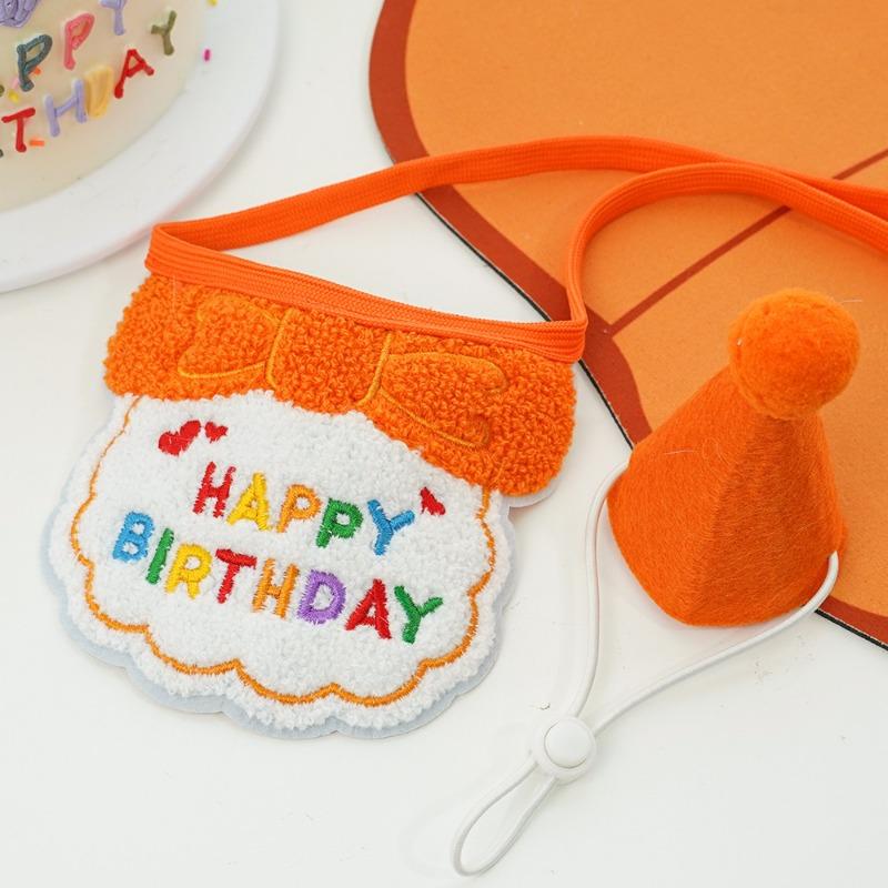 Pet Birthday Drool Bib, Cat Bib Scarf, Dog Cat Hat, Dog Decoration Supplies