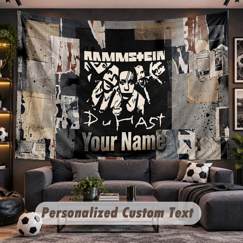 Wall Hanging Tapestry Custom NameRammstein Pattern Personalized Printed Fabric Wall Decor