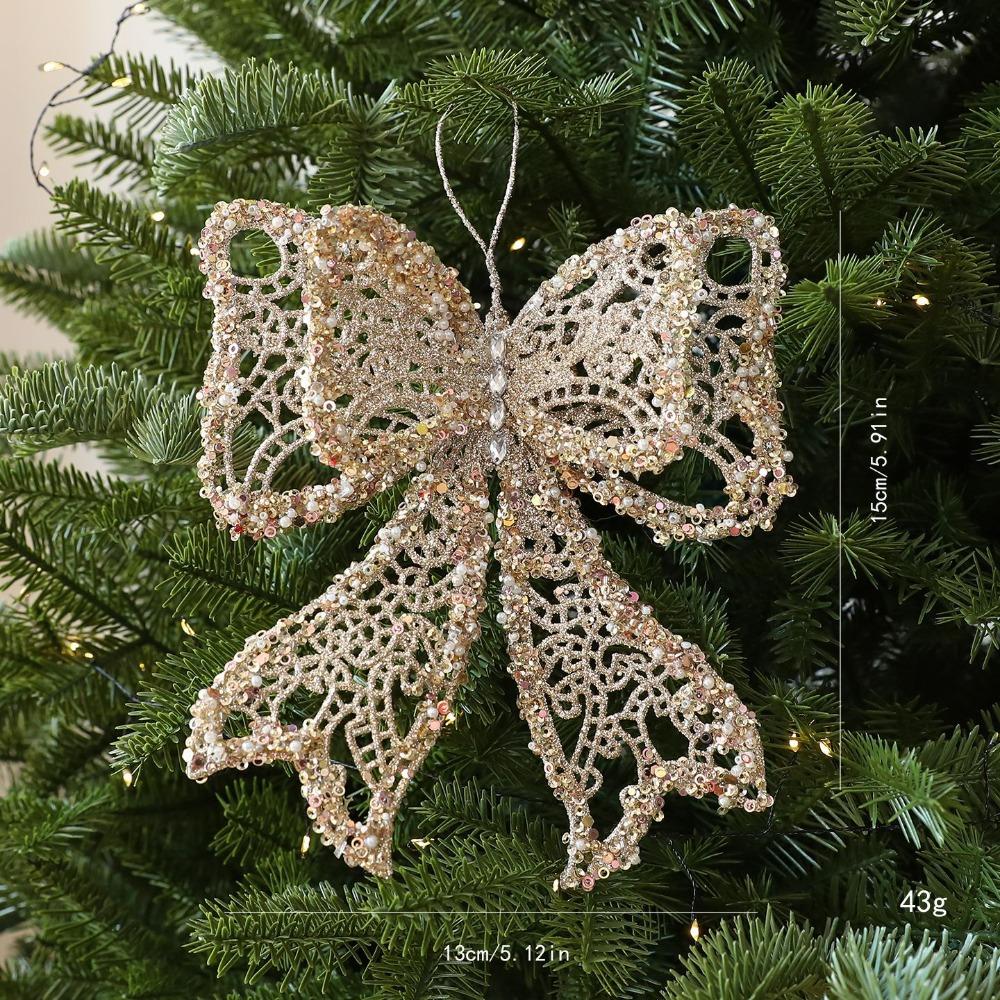 Kunststoff-Weihnachts-Schmetterlings-Ornament Leicht Wiederverwendbar Weihnachtsbaumschmuck Funkelnder Glitzer Schmetterling Hängedekoration