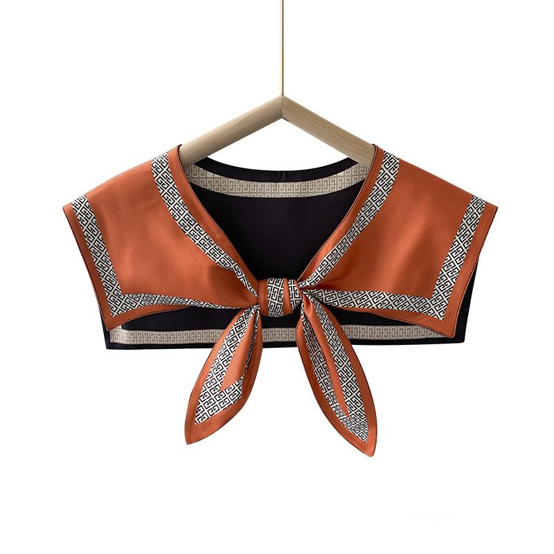 Shawl Summer Exterior Decoration Women'S Silk Scarf Spring And Autumn Thin Fashion Fake Collar Shirt Versatile Sunscreen Shawl