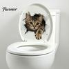 Modern Bathroom Interior Decoration 3D Realistic Cat Toilet Sticker, Waterproof PVC Lid Decal, Removable Easy Apply Seat Stickers Self-adhesive Kitten